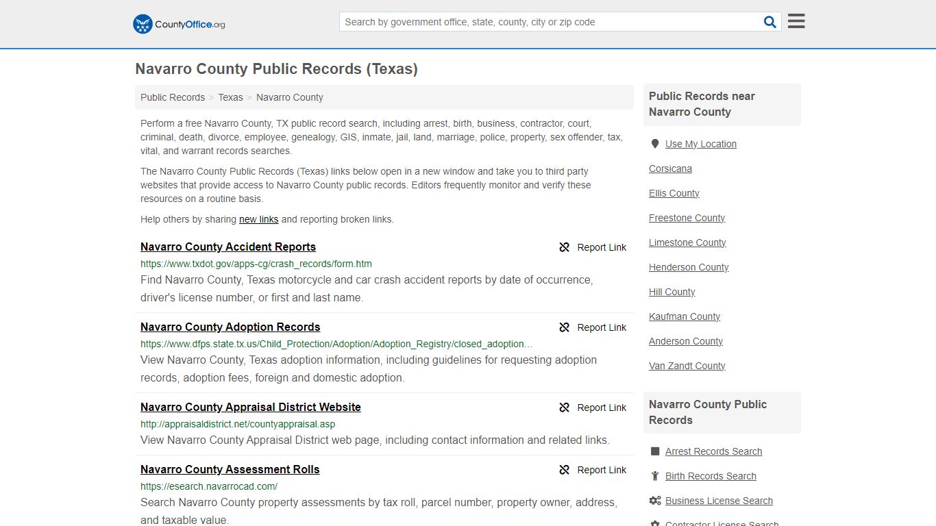 Navarro County Public Records (Texas) - County Office